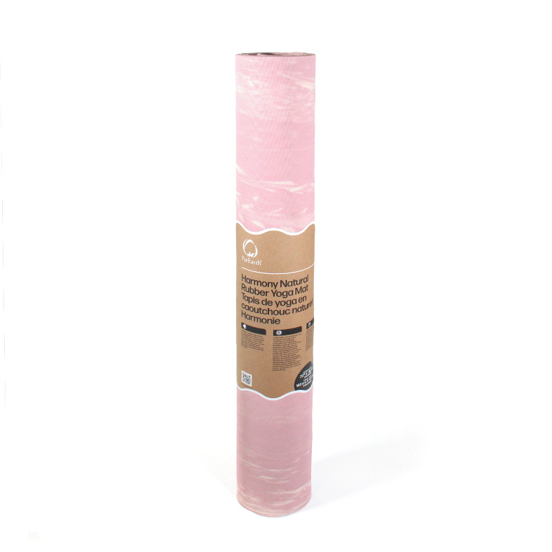 Harmony Natural Rubber Yoga Mat with label on a white background